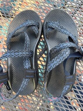 Chaco Black and Blue Patterned Z2 Sandals
